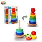 Wooden Rings Rainbow Stacking Tower